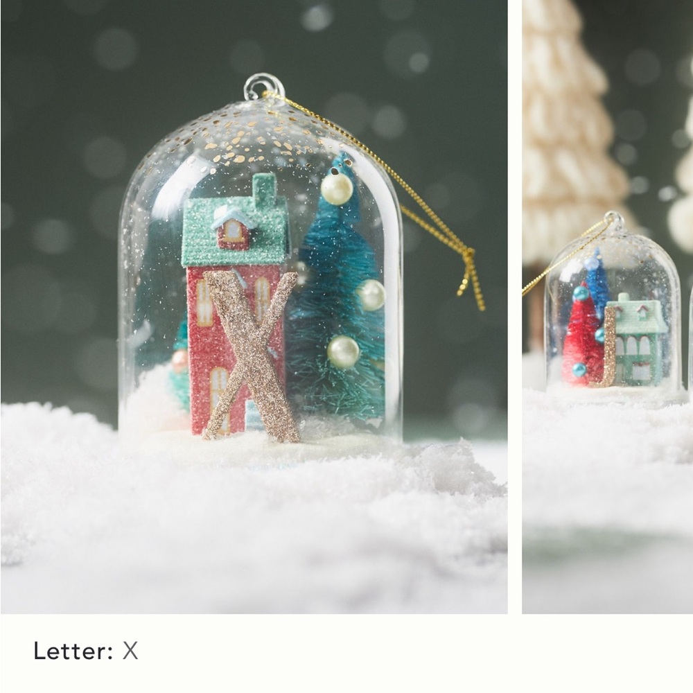 Anthropologie #3 NIB “X” Home for the Holidays Monogram Ornament. Sold Out